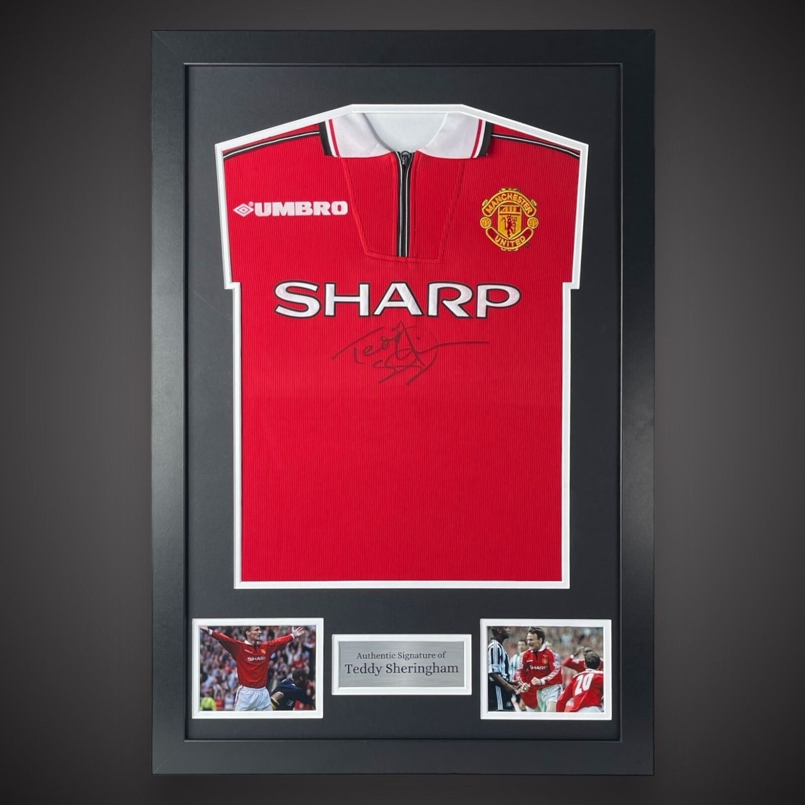 Teddy Sheringham Hand Signed Manchester Untied Football Shirt £199 With COA 0