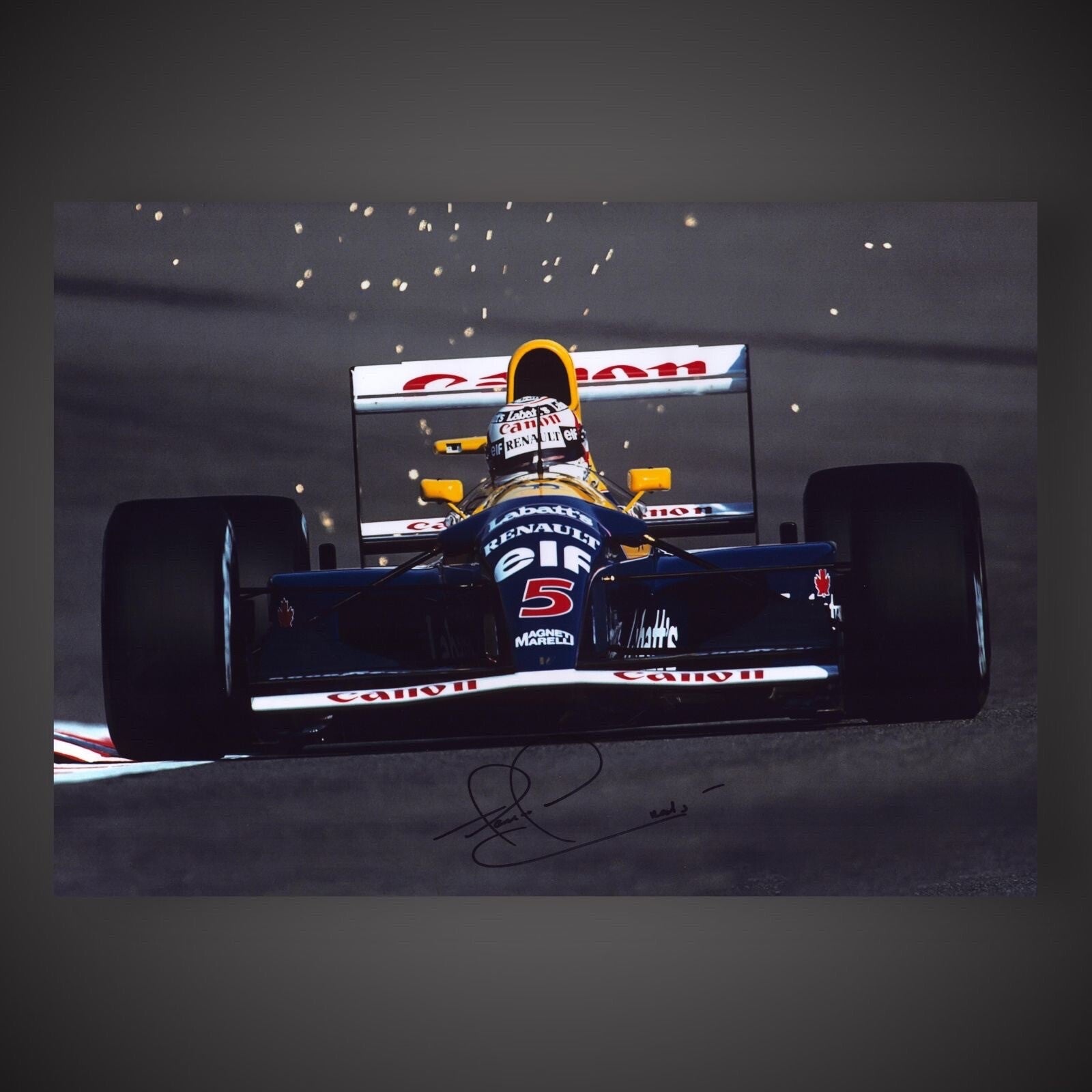 Racing Driver Nigel Mansell Hand Signed Framed Photograph £199 With COA1