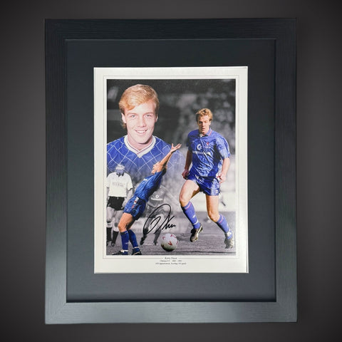FRAMED Kerry Dixon Chelsea FC Signed 16X12 Photo £450