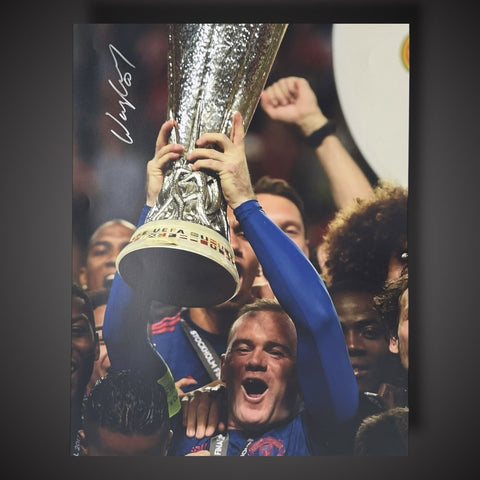 16x12 Inches - Wayne Rooney Manchester United Signed Photo With COA £450