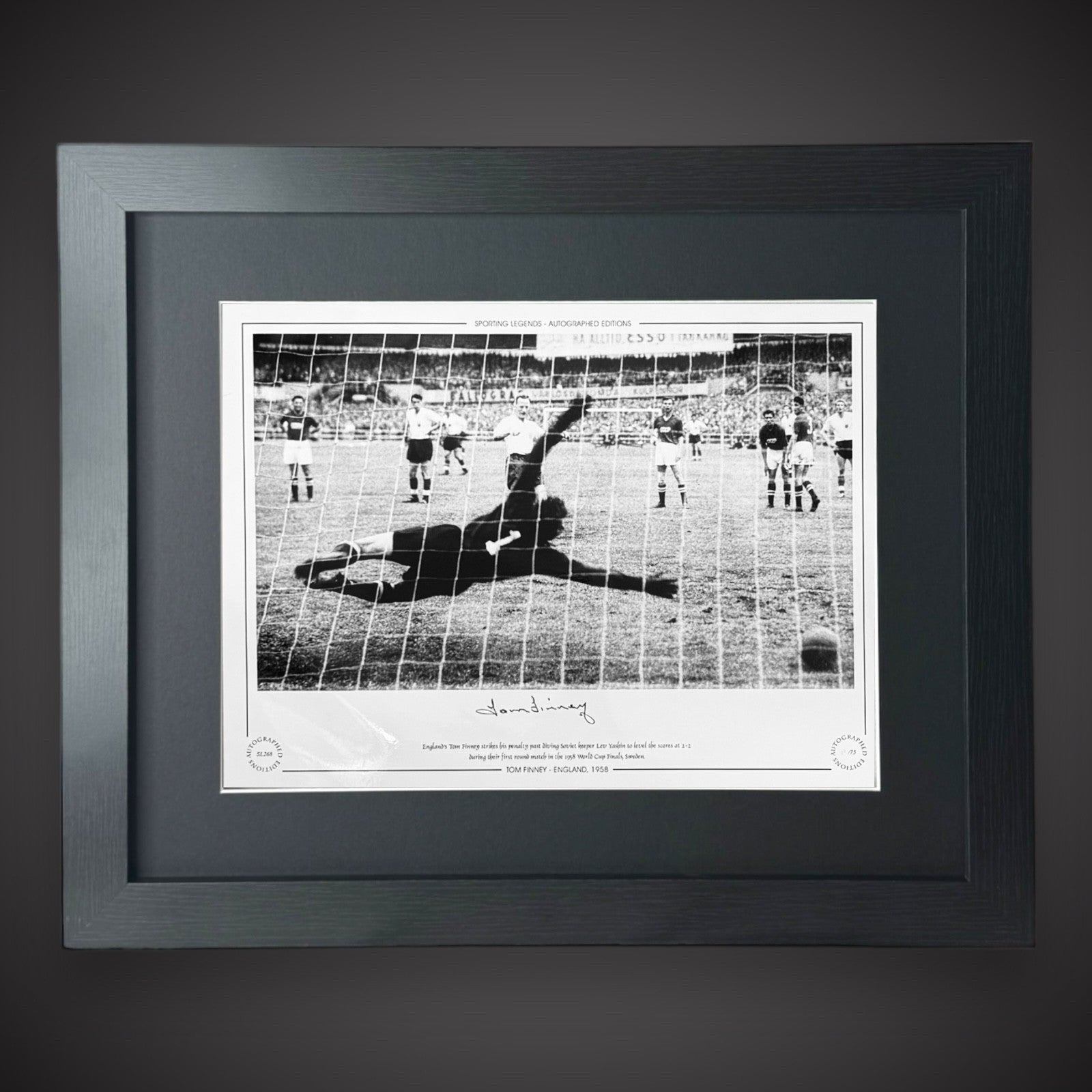 FRAMED Tom Finney Hand Signed Photo England 1958  £450