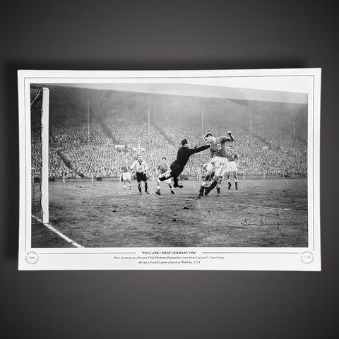 Tom Finney Hand Signed Photo England V West Germany 1954 £250