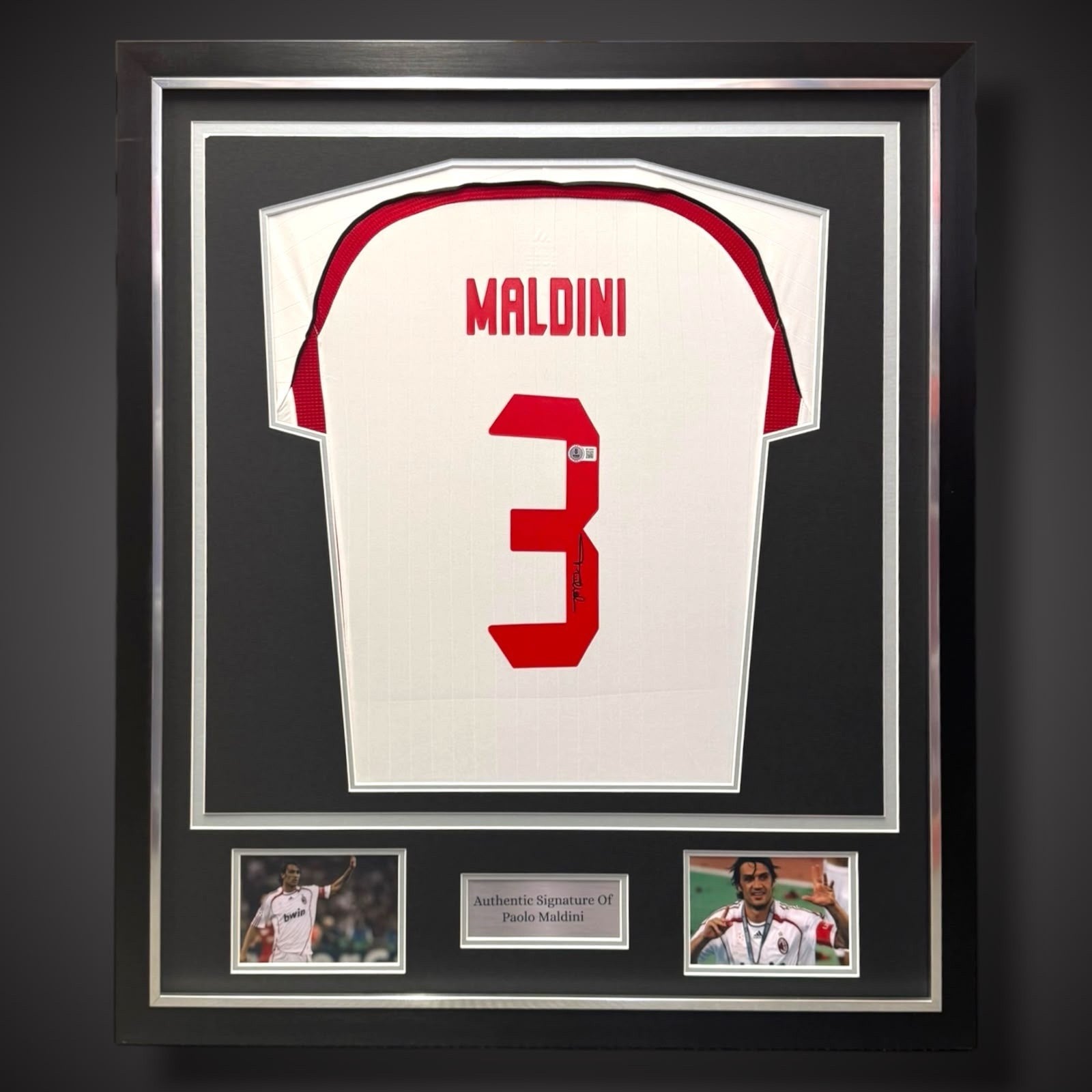 Deluxe Framed Paolo Maldini Back Signed AC Milan Shirt Framed £4990