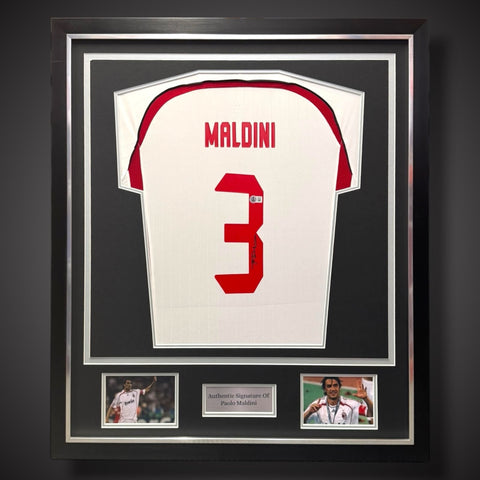 Deluxe Framed Paolo Maldini Back Signed AC Milan Shirt Framed £4990