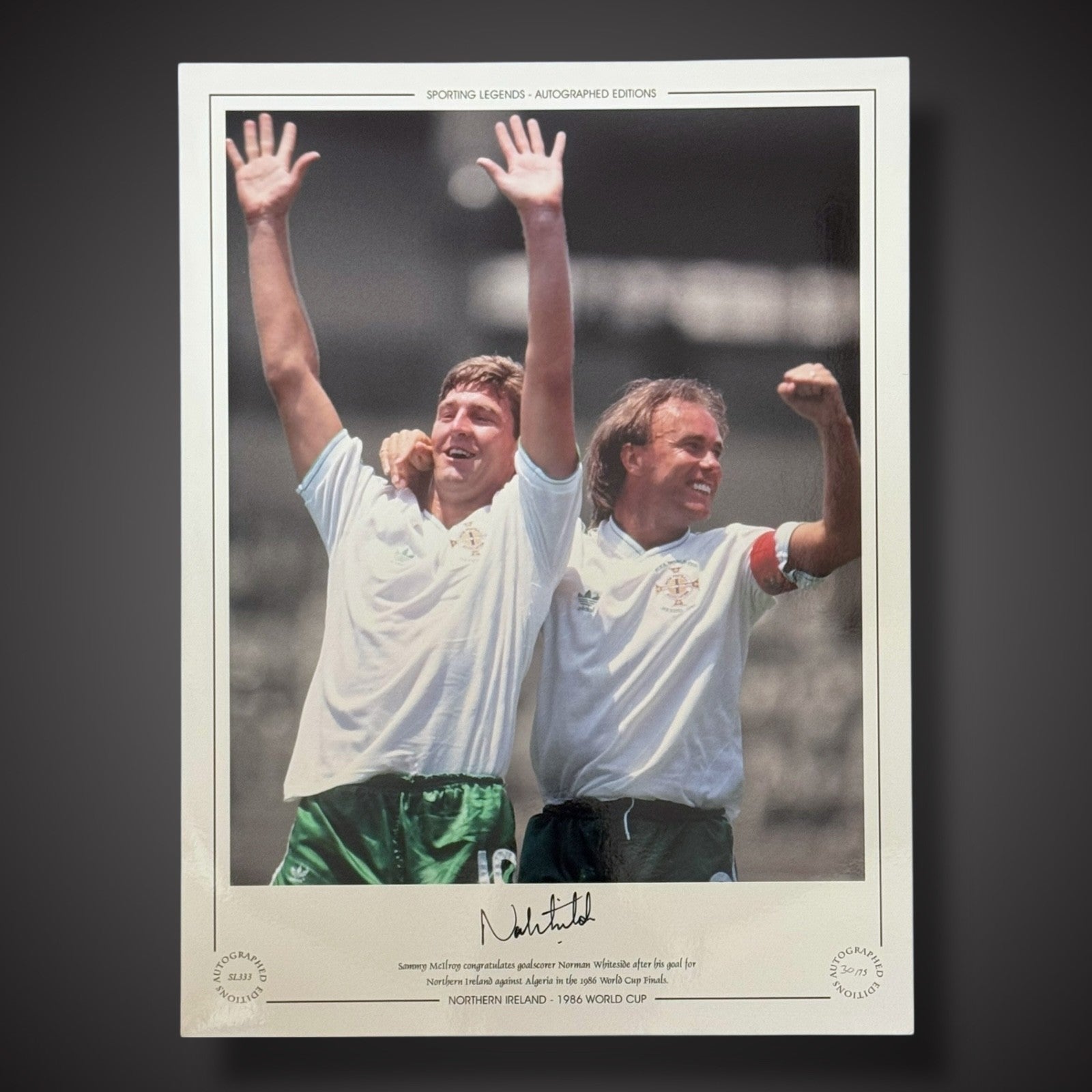 Norman Whiteside Signed Northern Ireland Photo: 1986 World Cup £250