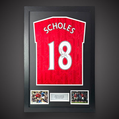 Framed Paul Scholes Hand Signed  Manchester United Football Shirt With COA £2990