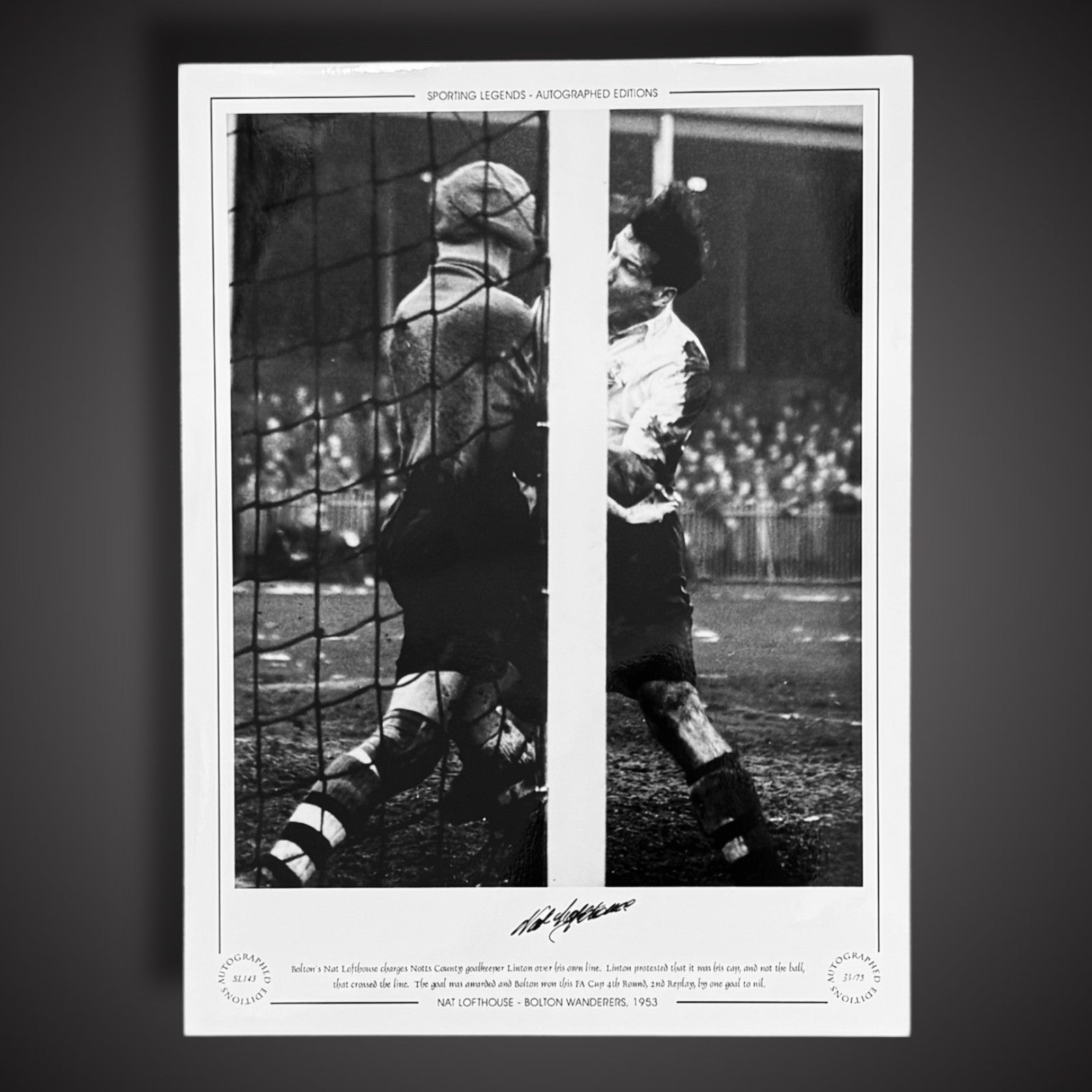 FRAMED Nat Lofthouse Bolton Wanderers 1953 - Hand Signed Photo £451