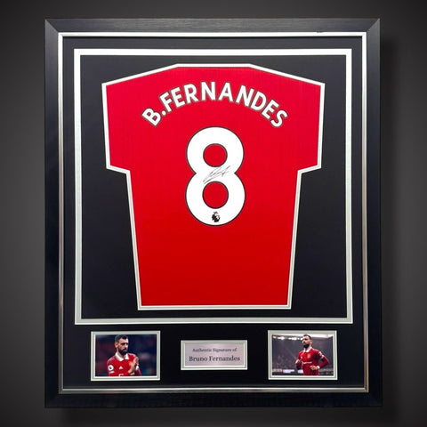 Bruno Fernandes Hand Signed And Deluxe  Framed Manchester United Shirt  £2790