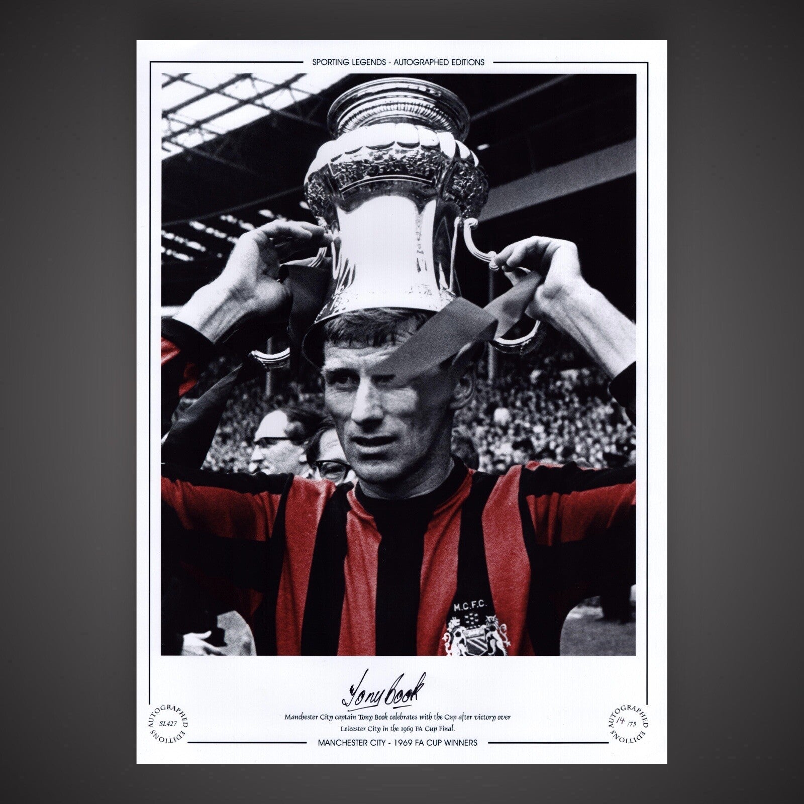 Manchester City 1969 FA Cup Winners- Tony Book Signed Photo £250