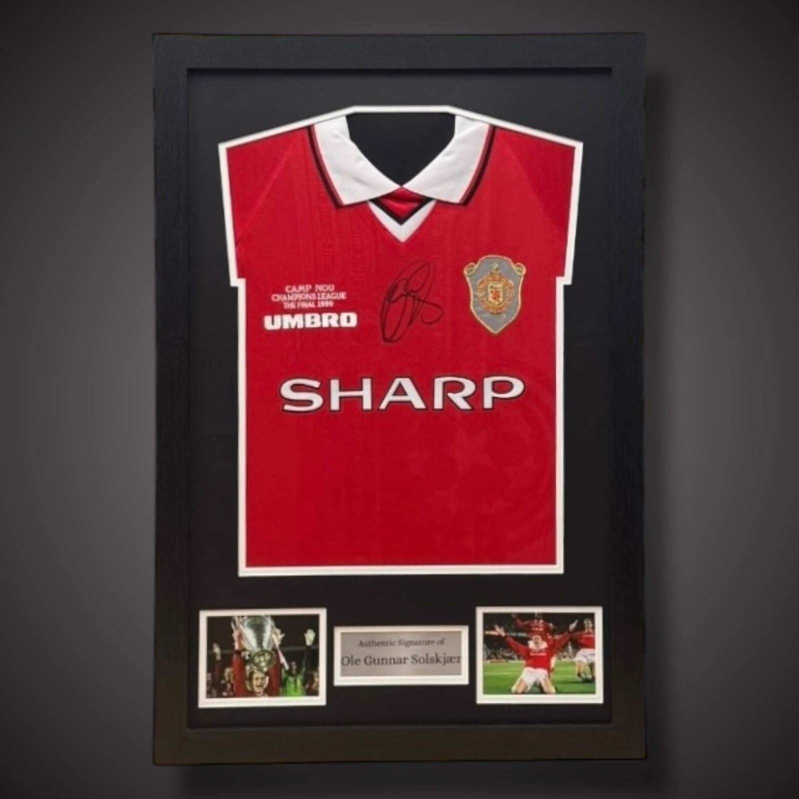 Ole Gunnar Solskjaer Hand Signed Manchester United Football Shirt Framed £2990