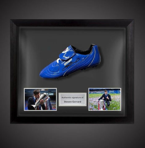 Steven Gerrard Hand Signed Rangers Football Boot With COA In A Dome Frame £2590