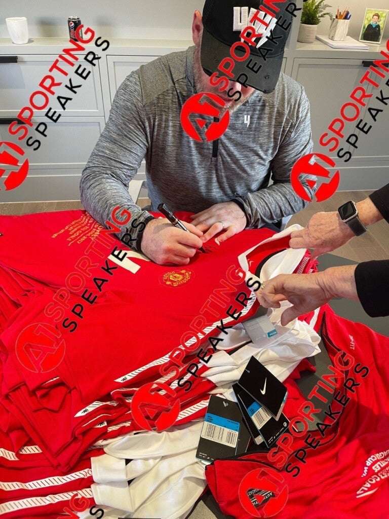 Wayne Rooney Manchester United Stats Hand Signed Shirt Deluxe Framed £2405