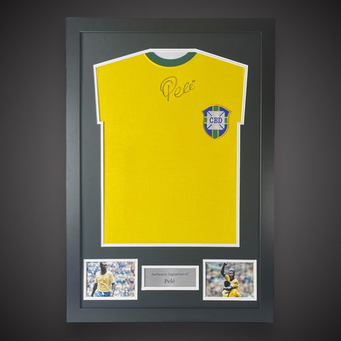 Pele - Brazil Framed And  Hand Signed Shirt Very Rare £750 Come With A COA0
