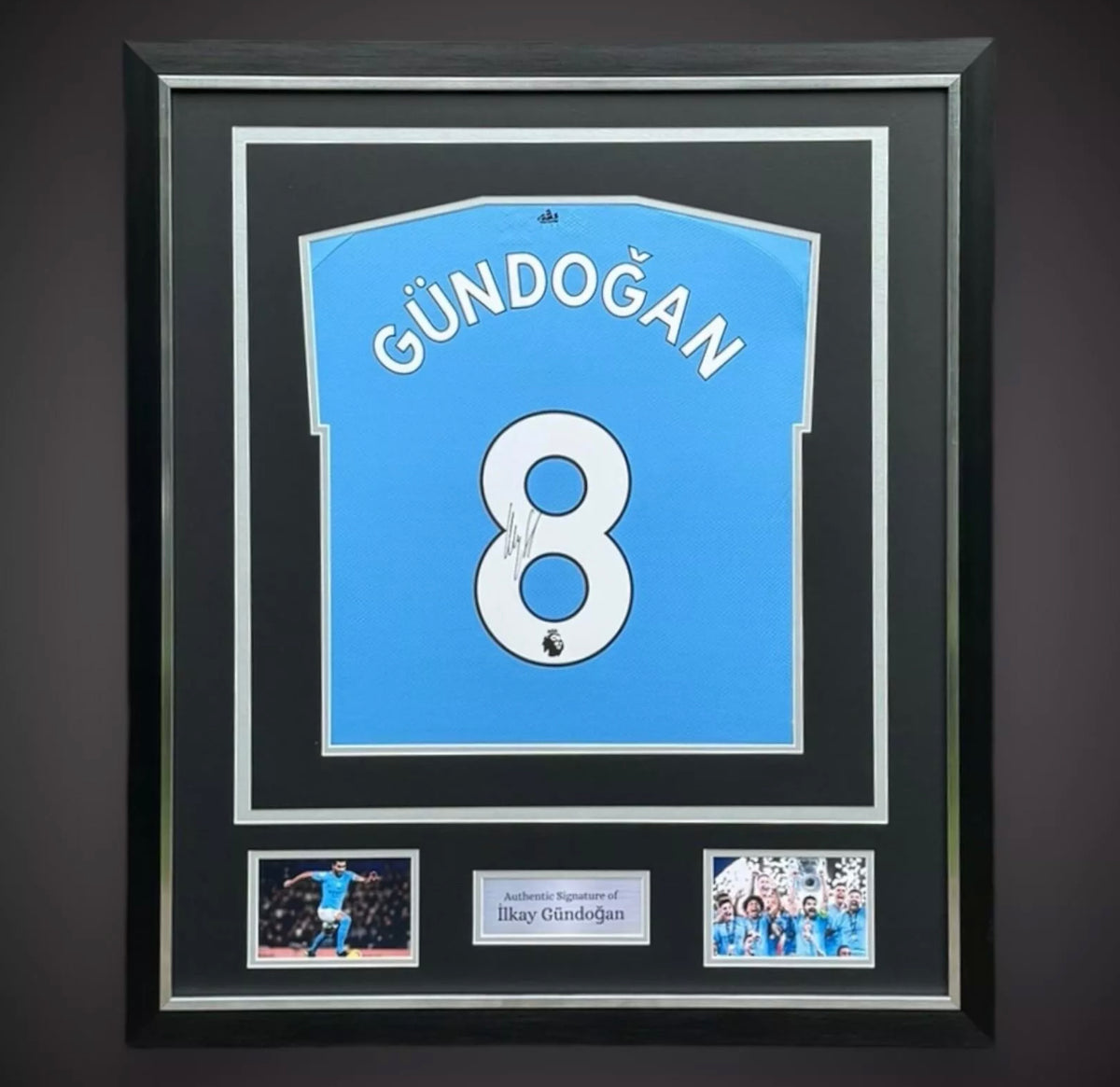 Deluxe Framed Manchester City  Ilkay Gundogan Hand Signed Football Shirt