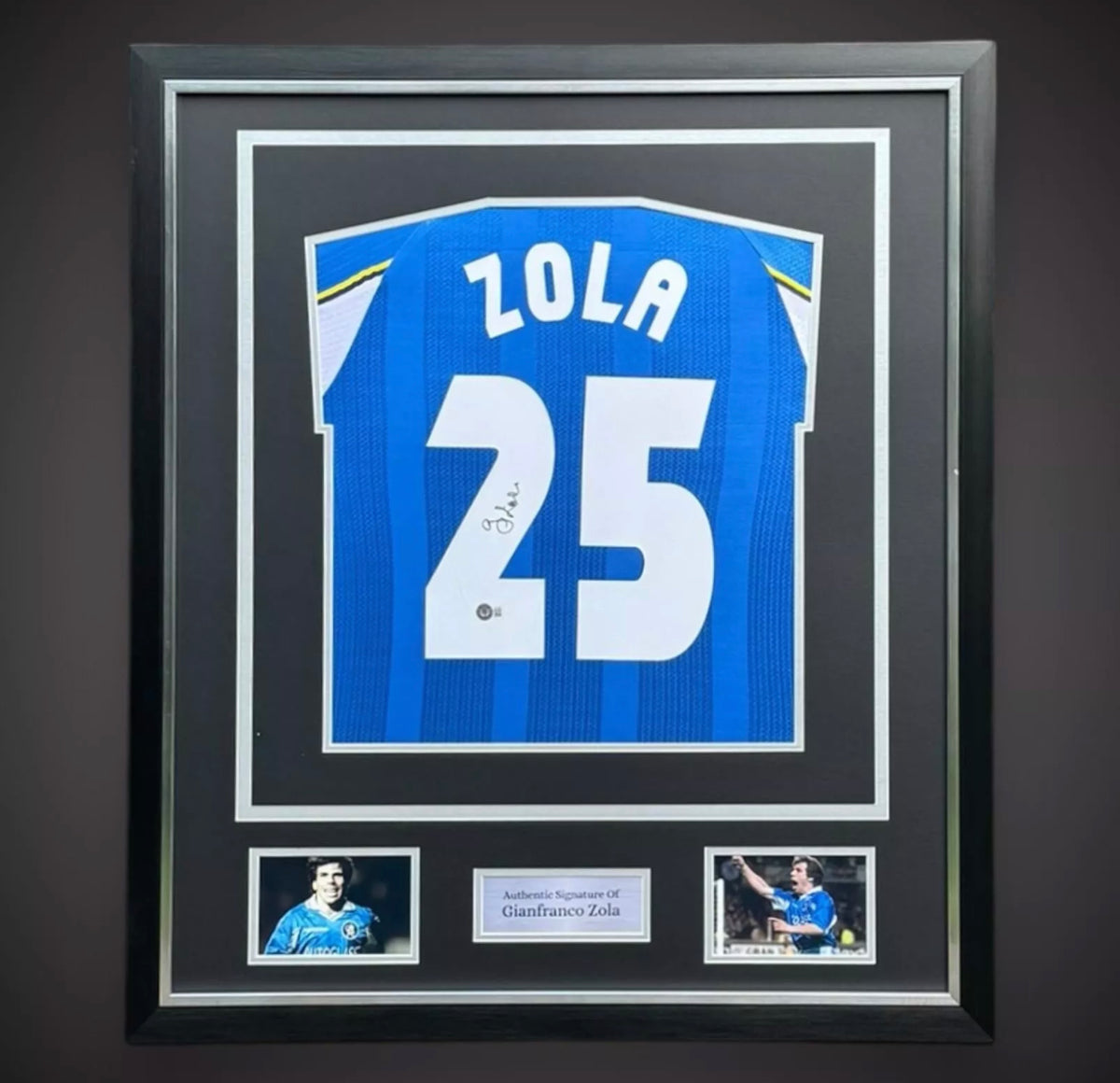 Gianfranco Zola Deluxe Framed Hand Signed 1997/99 Chelsea Football Shirt