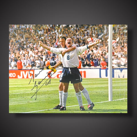 Paul Gascoigne Hand Signed England Football Photograph