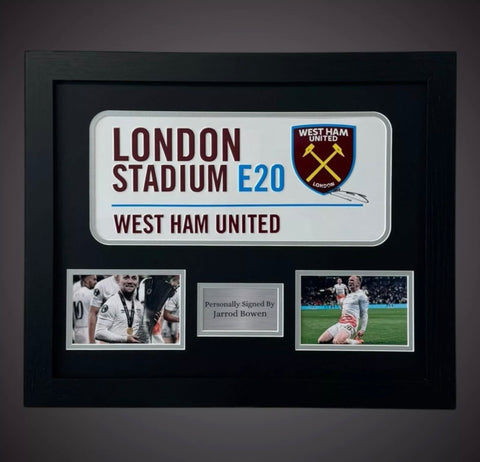 Framed Jarrod Bowen Hand Signed West Ham Street Sign