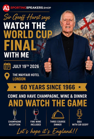 World Cup Final 2026 VIP Experience with Sir Geoff Hurst – Champagne Reception, Dinner & Q&A- 19th July
