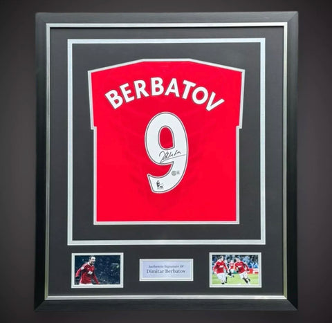 Dimitar Berbatov Hand Signed Deluxe Framed Manchester United Football Shirt