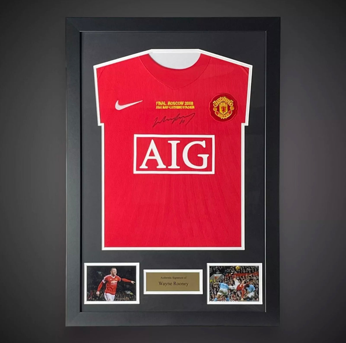 Wayne Rooney AIG Manchester United Hand Signed And Framed Football Shirt