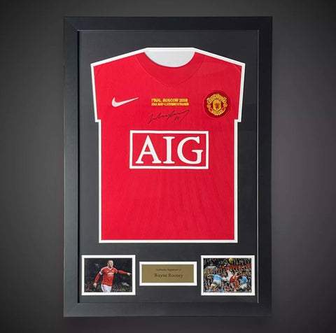 Wayne Rooney AIG Manchester United Hand Signed And Framed Football Shirt