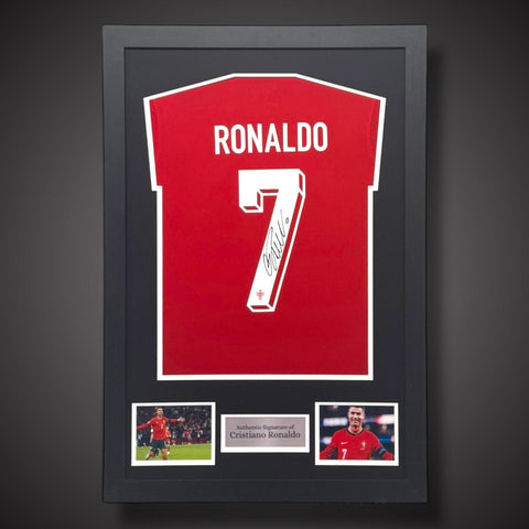 Fantastic Cristiano Ronaldo Hand Signed And Framed Portugal Shirt