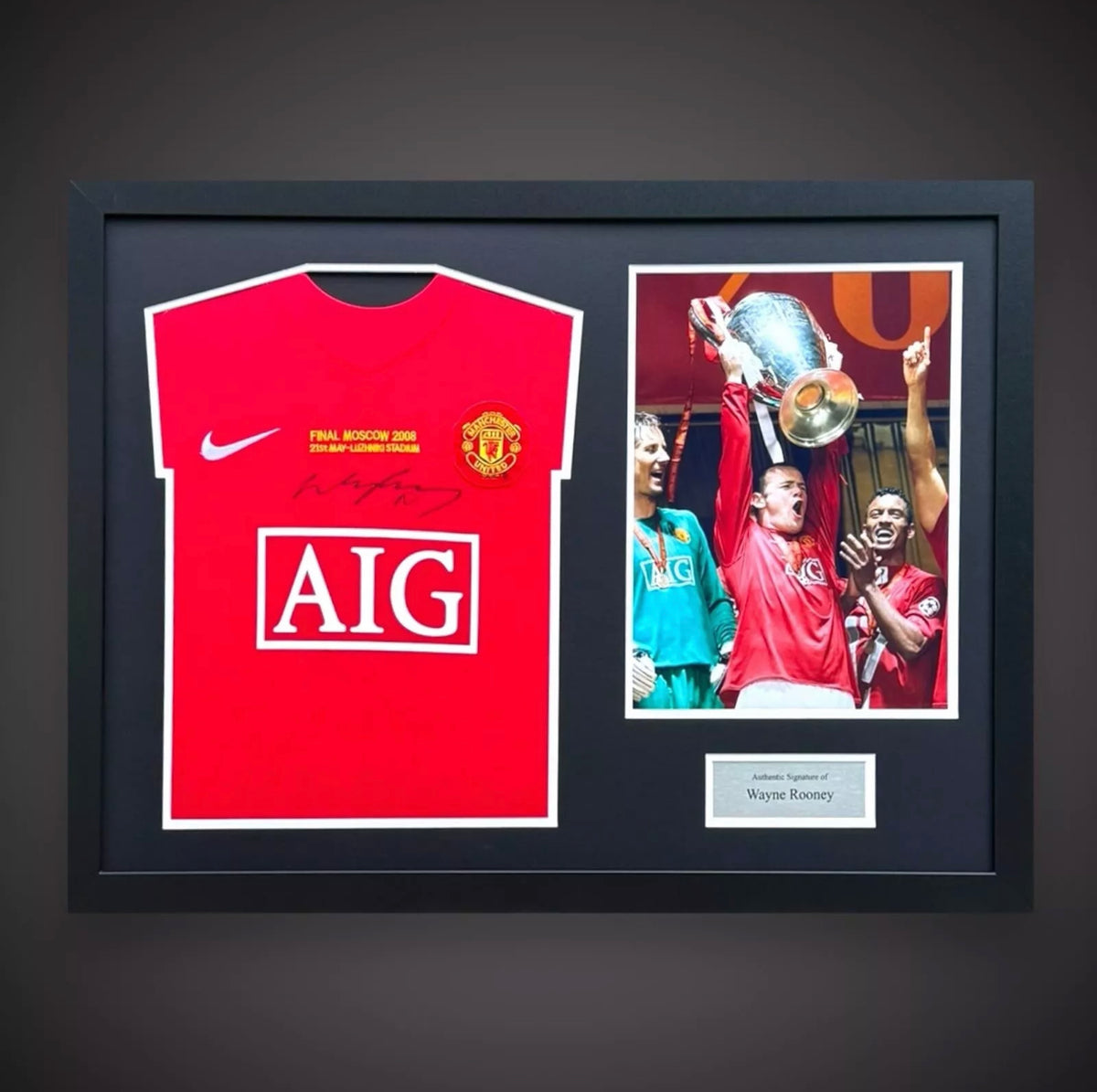 Wayne Rooney Manchester United Panoramic Hand Signed Shirt Framed