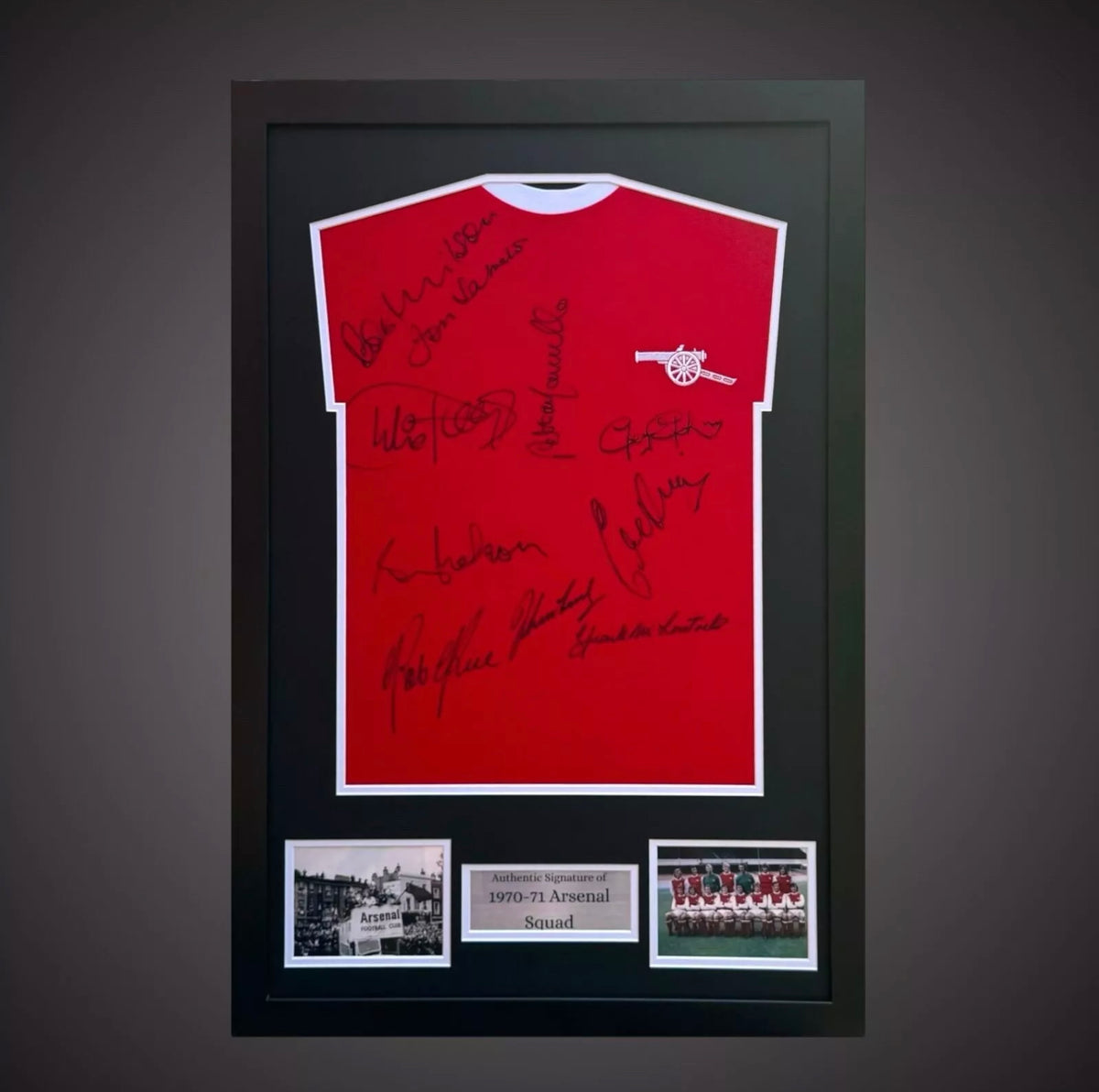 Arsenal 1970/71 Framed Shirt Signed By 10 Double Winners