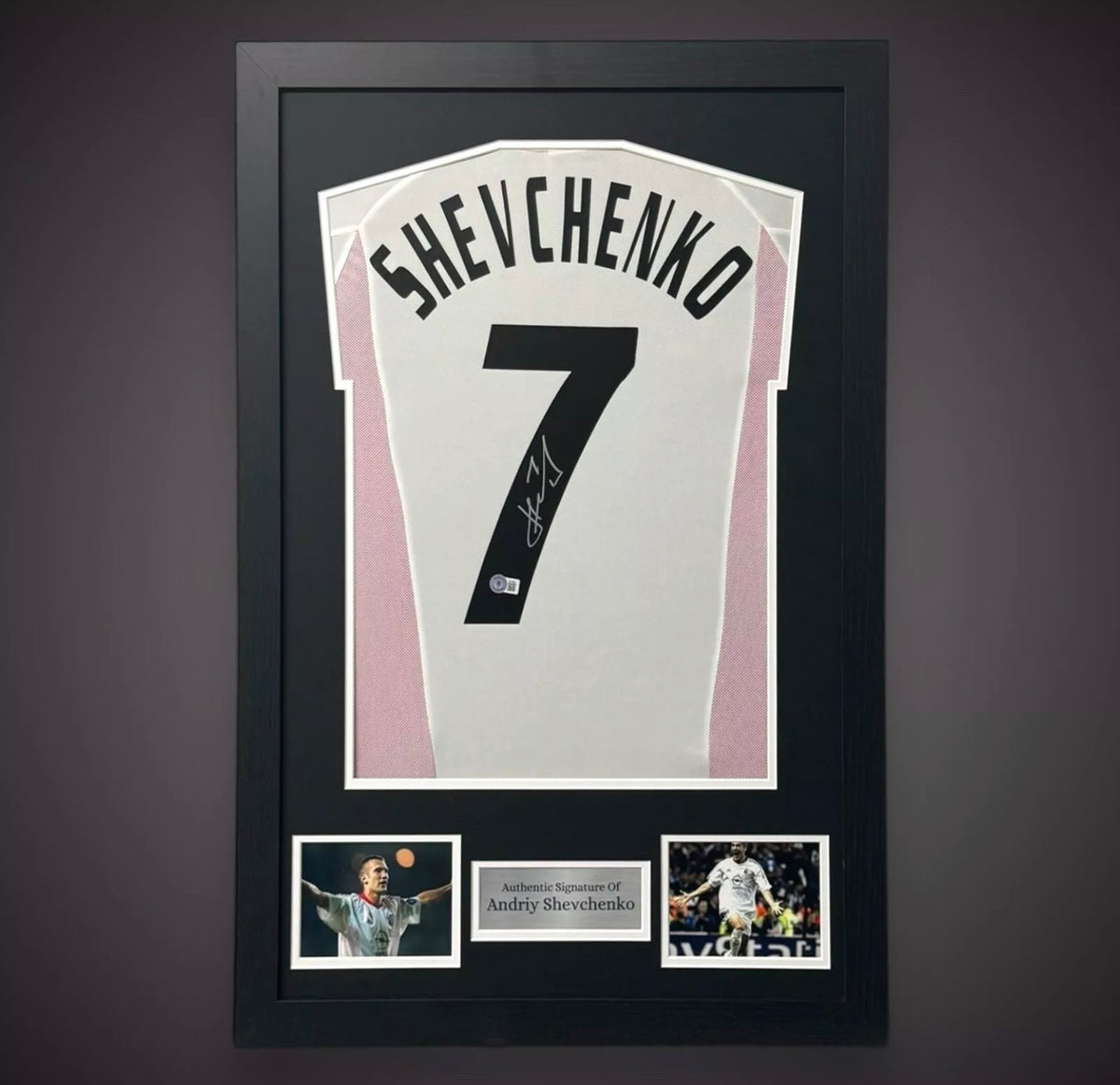 Andriy Shevchenko Hand Signed And Framed AC Milan Football Shirt