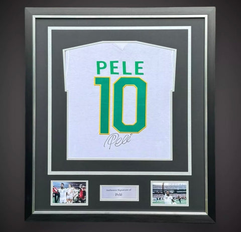 Football Legend Deluxe Framed Hand Signed Pele Football Shirt