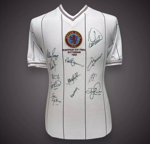 Aston Villa 1982 European Cup Final Shirt Signed By 12