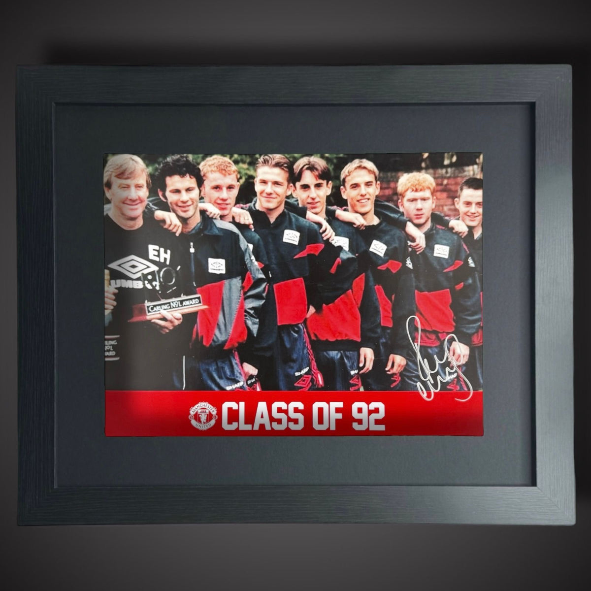 Framed Paul Scholes Hand Signed Class Of 92 Photo