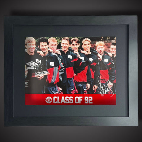 Framed Paul Scholes Hand Signed Class Of 92 Photo
