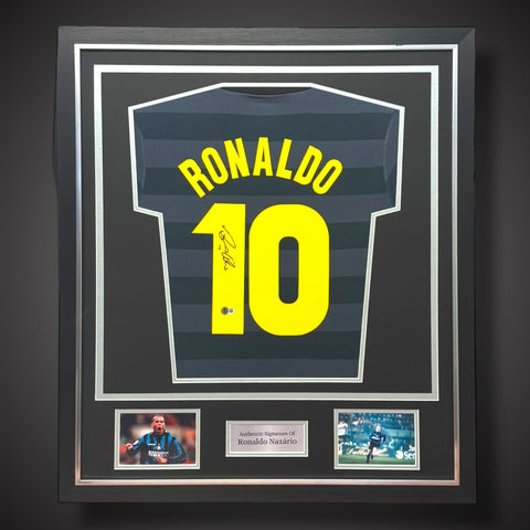 Ronaldo Nazario Signed Framed Inter  Milan Football Shirt With COA