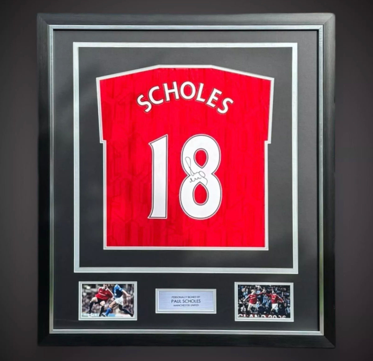 Deluxe Framed Paul Scholes Signed  Manchester United Football Shirt