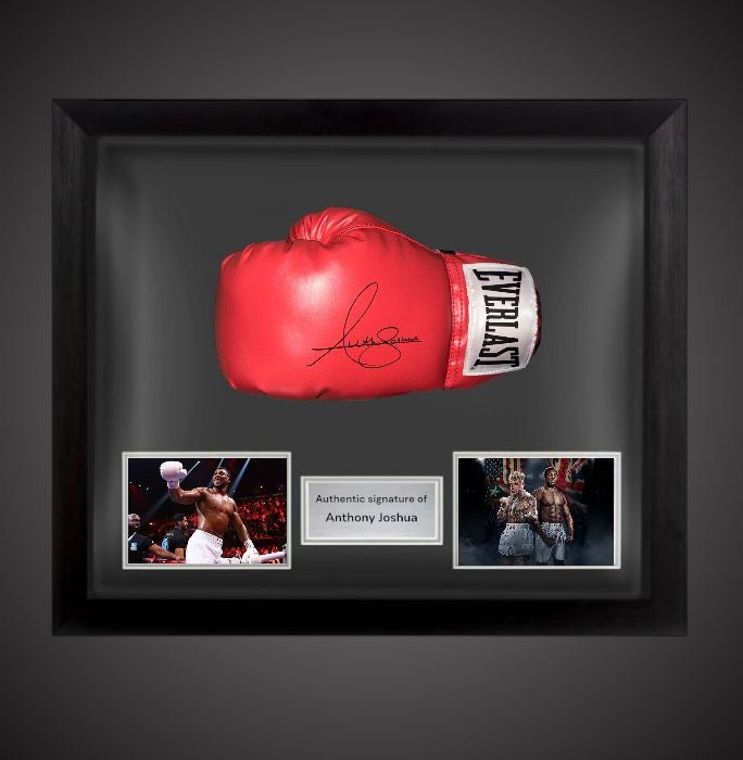 Anthony Joshua Hand Signed Everlast Boxing Glove With COA Dome Framed