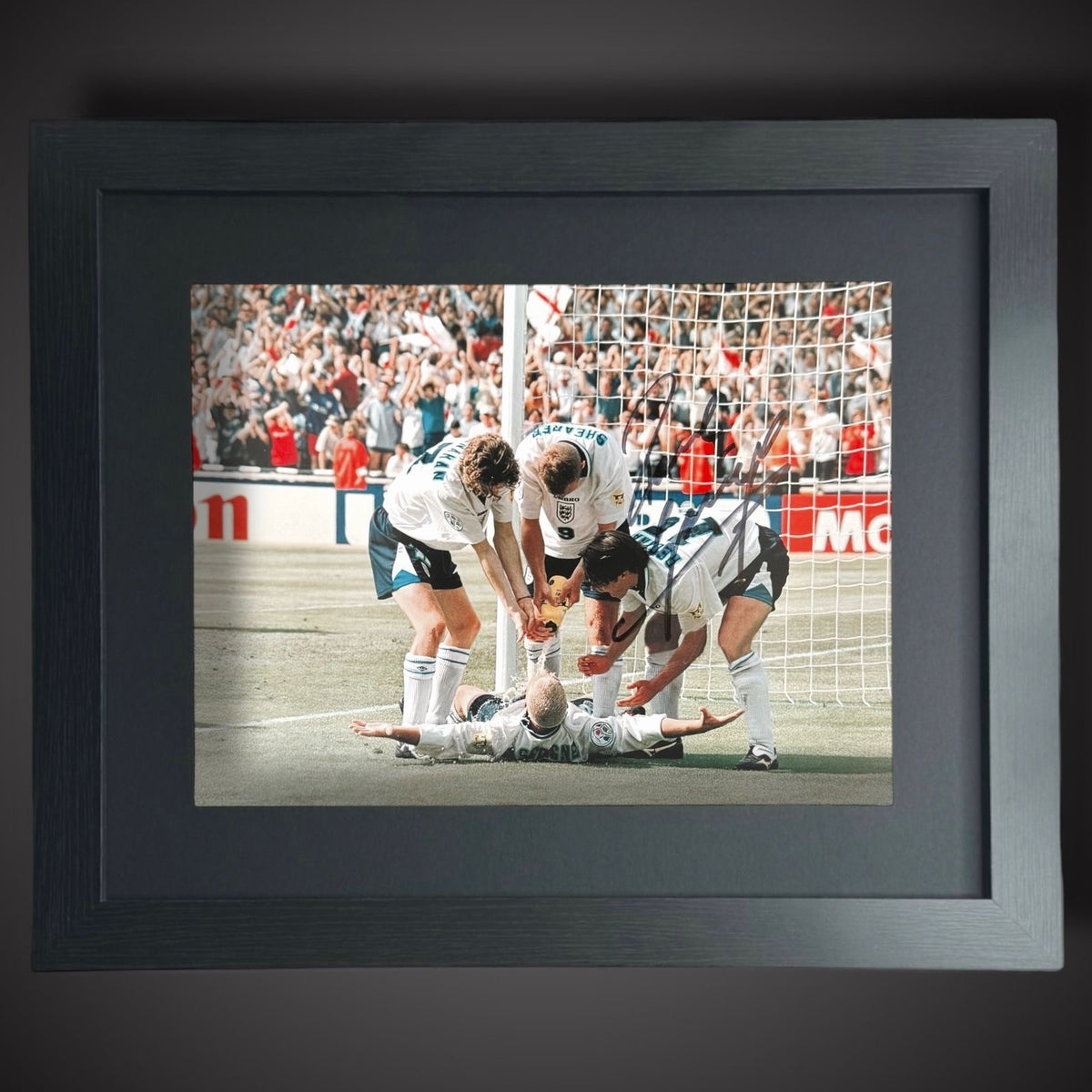 Paul Gascoigne Hand Signed Framed  England Football Photograph