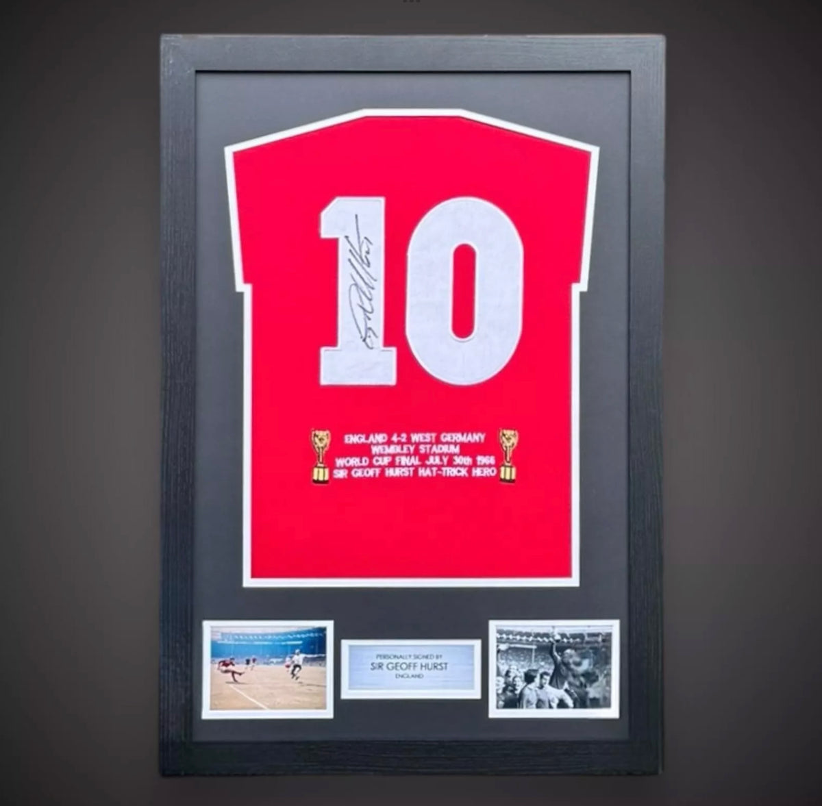 Sir Geoff Hurst Framed 1966 World Cup Winners Hand Signed Shirt