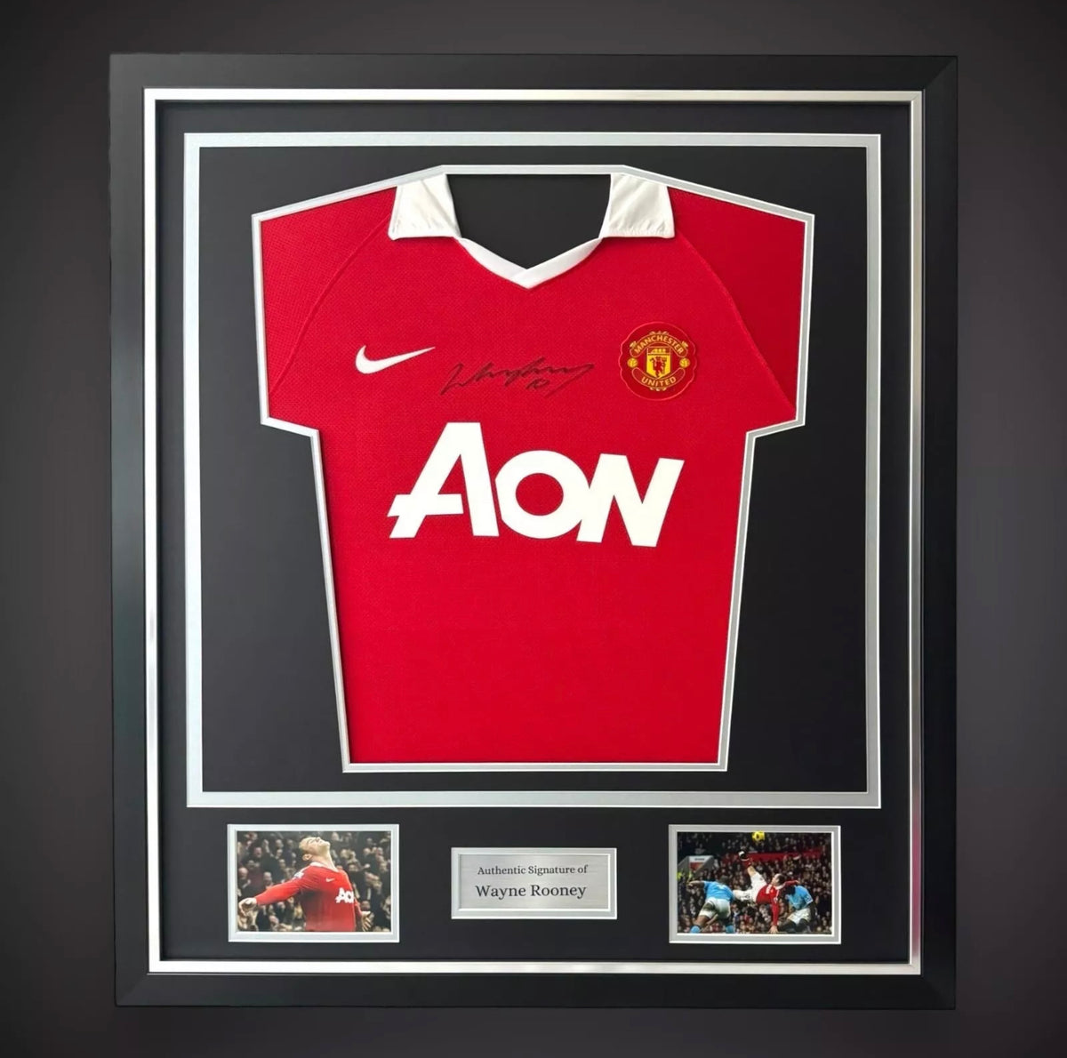 Wayne Rooney Manchester United AON Hand Signed Shirt Deluxe Framed