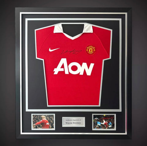 Wayne Rooney Manchester United AON Hand Signed Shirt Deluxe Framed