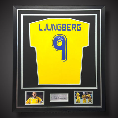 Freddie Ljungberg Hand Signed Sweden Deluxe Framed Football Shirt
