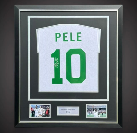 Football Legend Deluxe Framed Hand Signed Pele Football Shirt