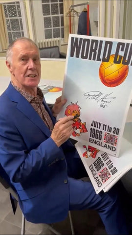 Sir Geoff Hurst Hand Signed World Cup Willie Poster