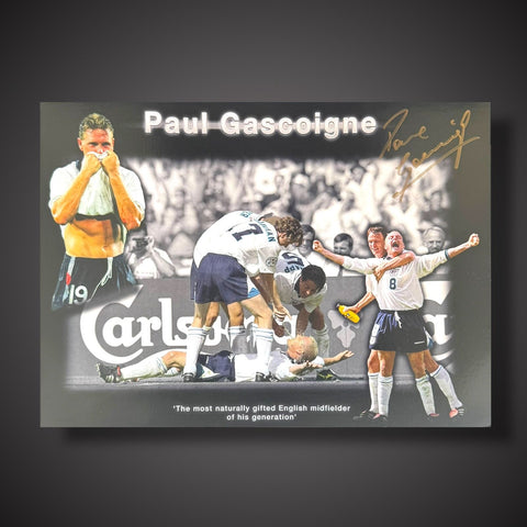 Paul Gascoigne Hand Signed England Football Photograph