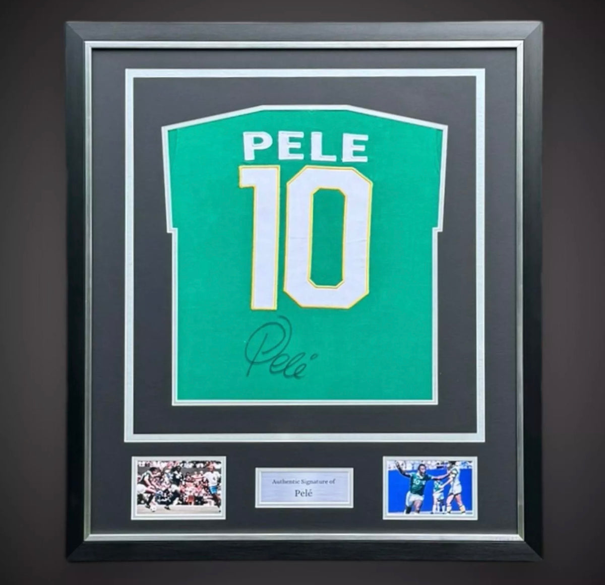 Football Legend - Deluxe Framed Hand Signed Pele Football Shirt