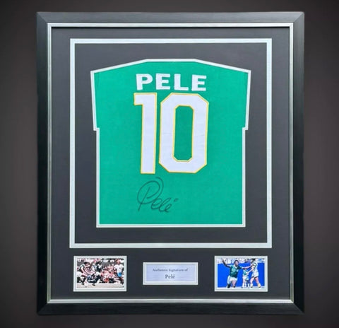 Football Legend - Deluxe Framed Hand Signed Pele Football Shirt