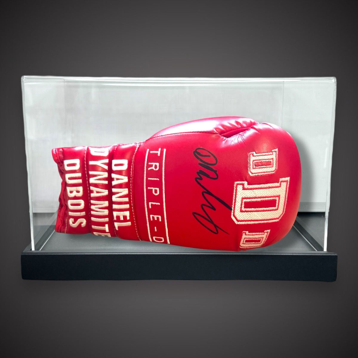 Daniel Dubois Signed Boxing Glove DDD- With COA & In An Acrylic Case
