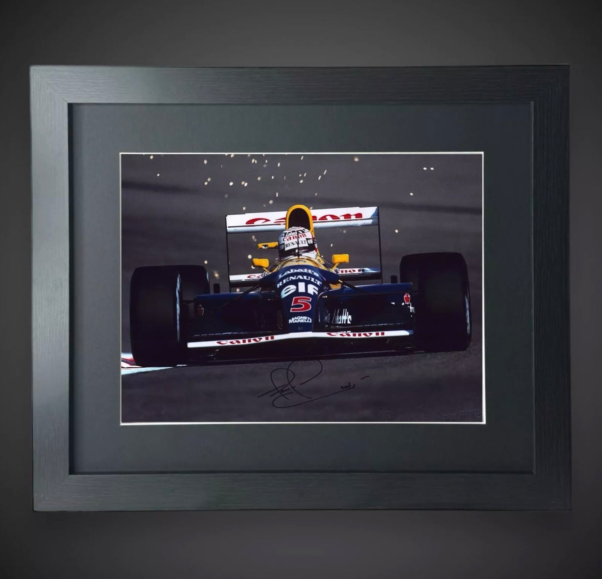 Racing Driver Nigel Mansell Hand Signed Framed Photograph