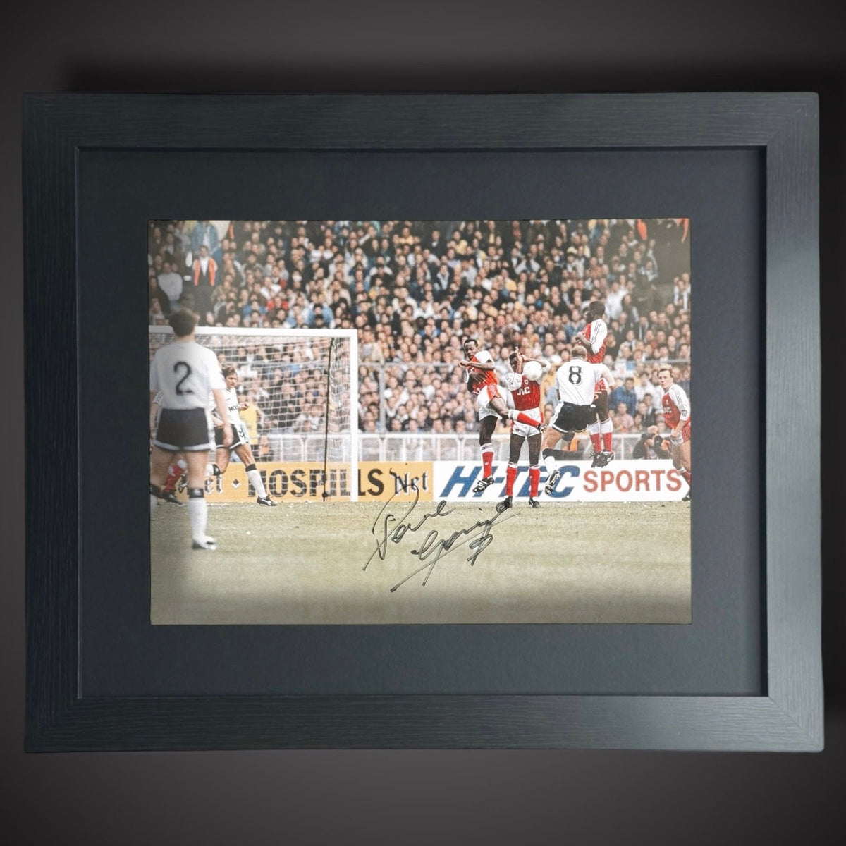 Framed Paul Gascoigne Hand Signed England Football Photograph