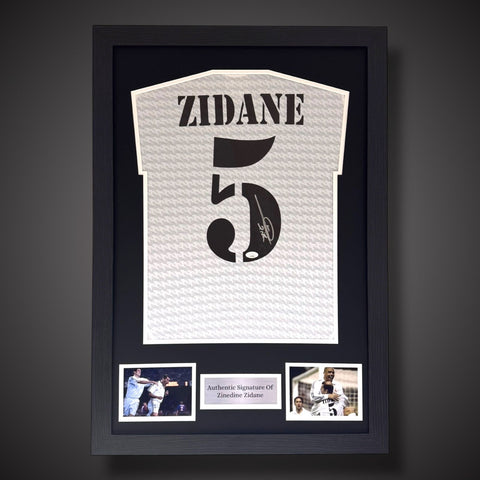 Framed Zinedine Zidane Signed Real Madrid Football Shirt COA